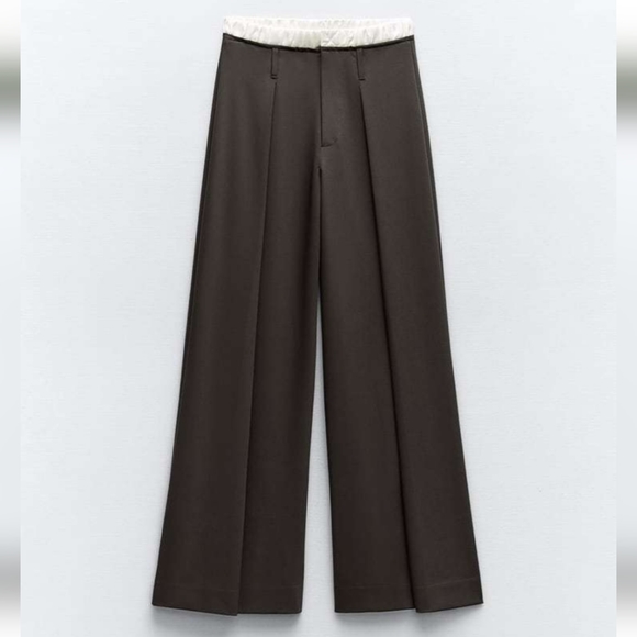 Zara WIDE COMBO BOXER PANTS Size M - Picture 5 of 7